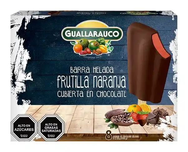 Barras heladas frutilla/naranja cubiertas en chocolate