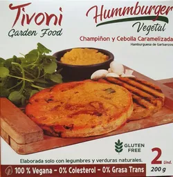 Hummburger de champiñon y cebolla caramelizada vegano sin glut