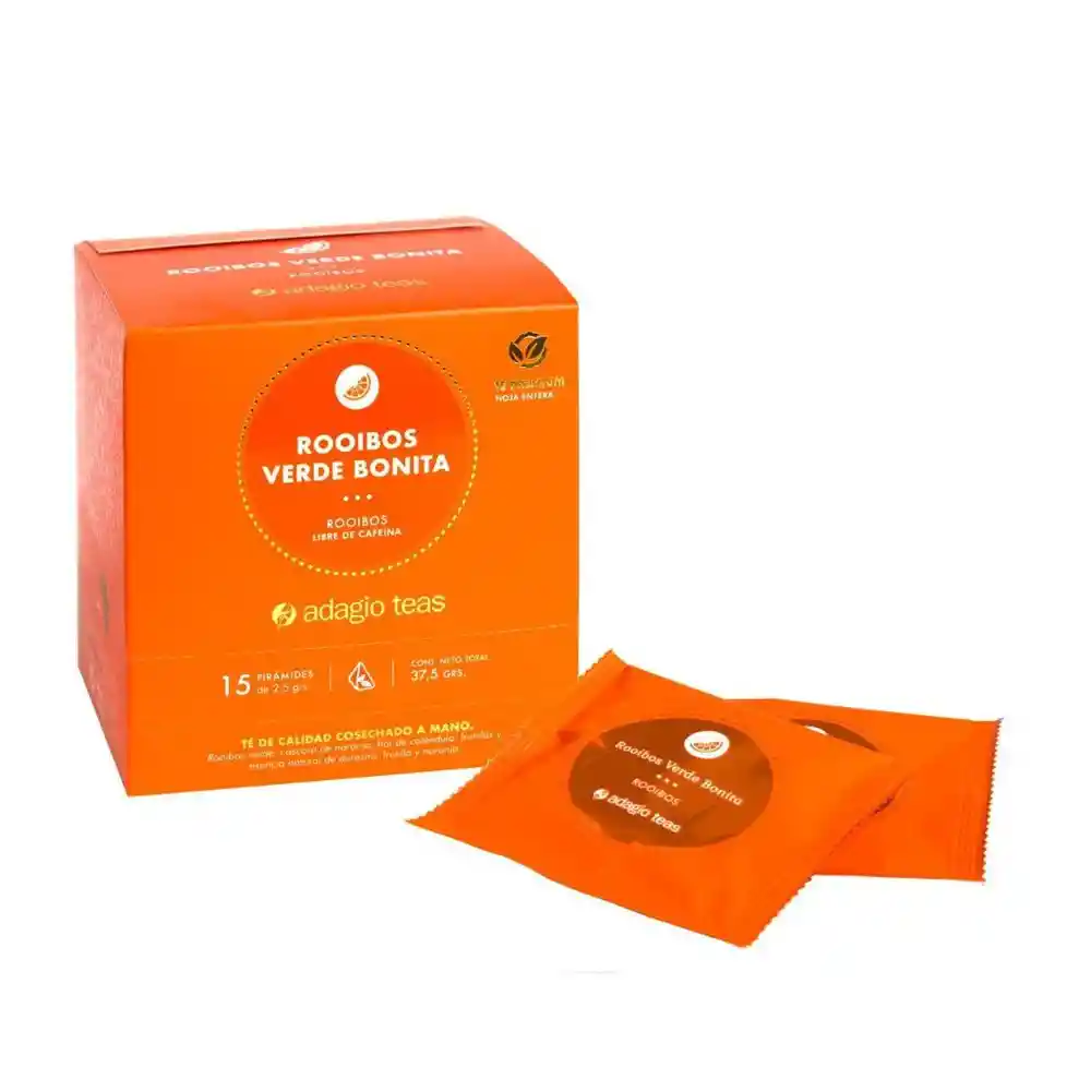 Té rooibos verde bonita caja 15 teabags