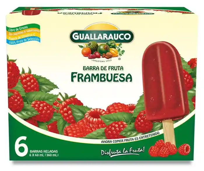 Barras de fruta frambuesa