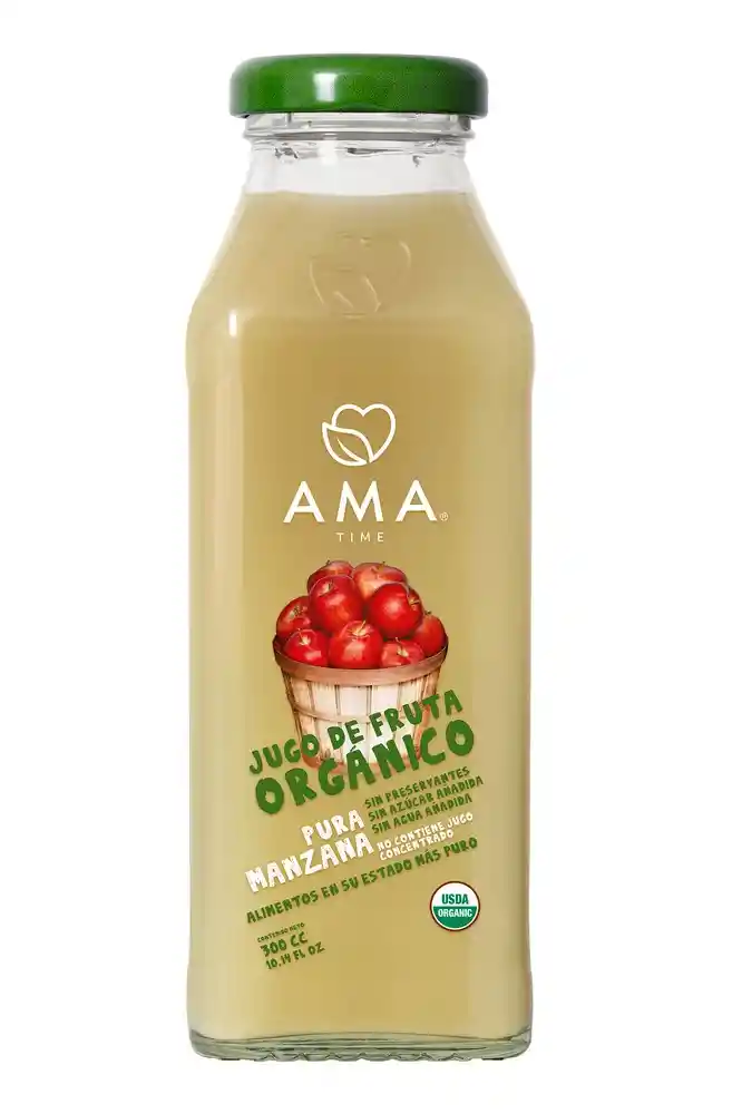 Jugo de manzana orgánica