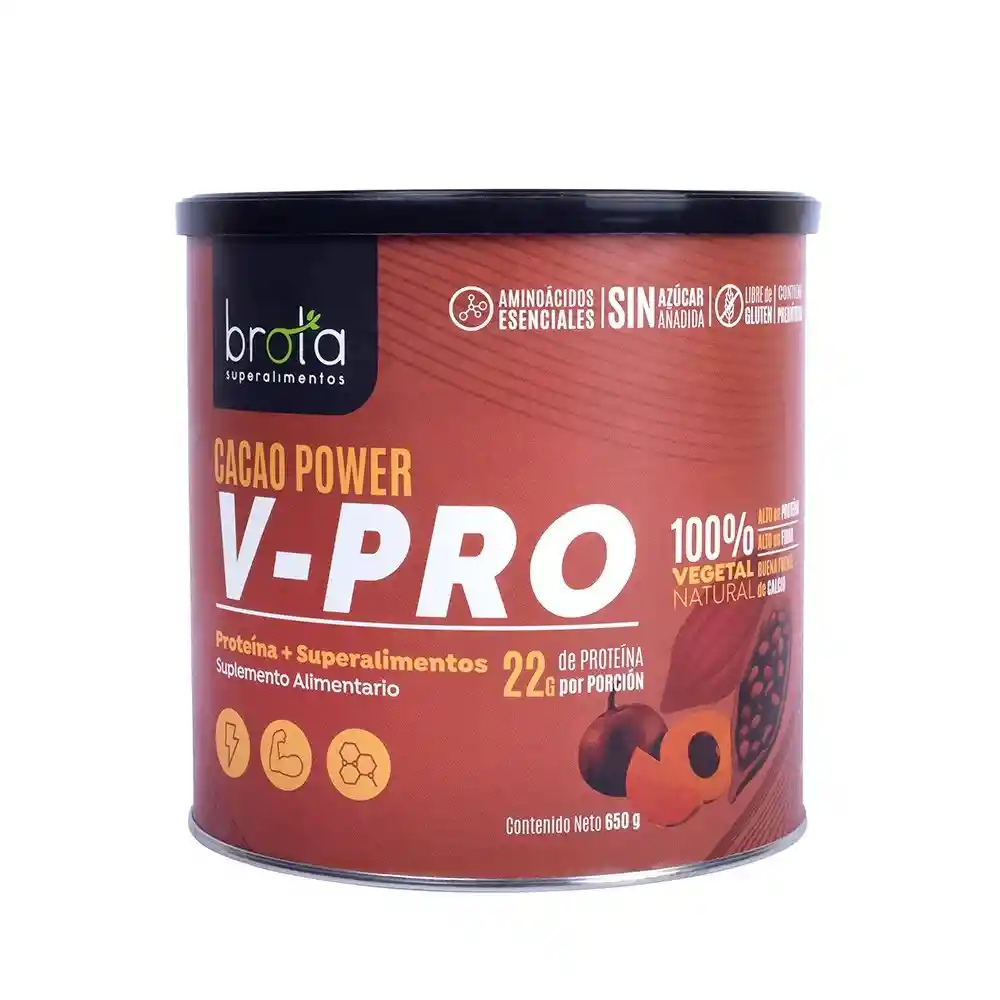 Protein Batido De A Vegano Sabor Cacao Power650 Gr.