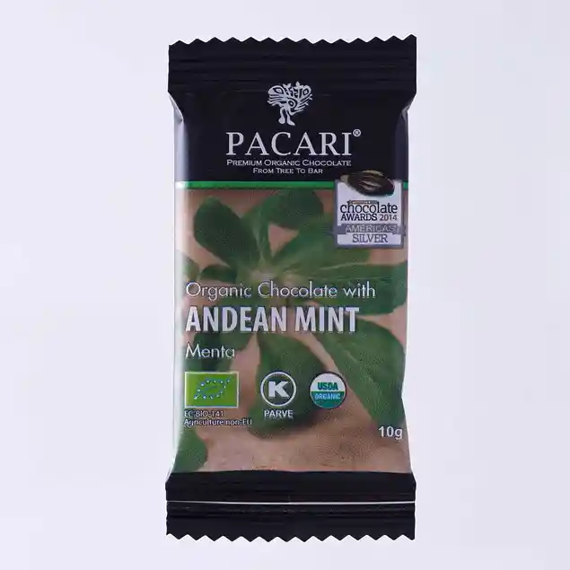 Chocolate barra pocket menta 10gr orgánico
