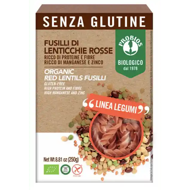 Libre Fusilli De Lentejas Rojas 250Gr Orgánico - De Gluten Probi