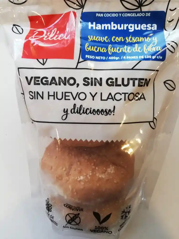 Pan de hamburguesa de sésamo. Sin gluten sin huevo sin lactosa