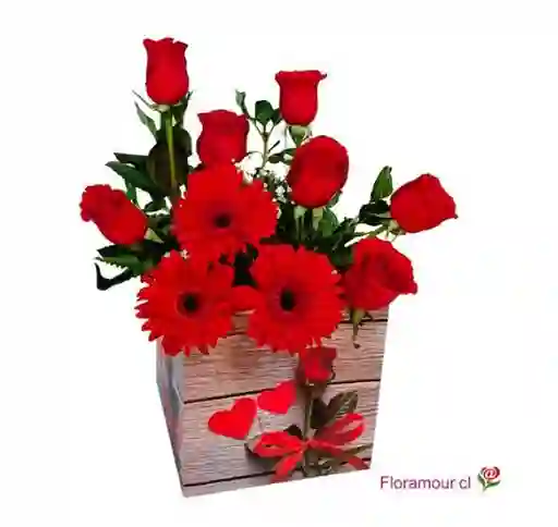 Caja Affection - Rosas y Gerberas