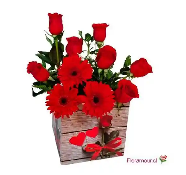 Caja Affection - Rosas y Gerberas