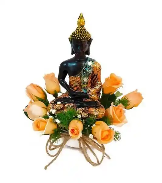 Arreglo Mistic - Arreglo de 9 Rosas Con Buda