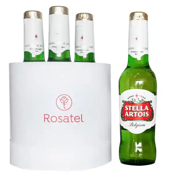 Stella Artois Sombrerera Blanca Con Cervezas