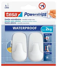 Tesa Ganchos Adhesivos Powerstrips Resistentes al Agua 2 Kg