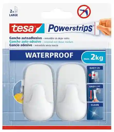 Tesa Ganchos Adhesivos Powerstrips Resistentes al Agua 2 Kg