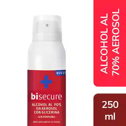 Alcohol Bisecureal 70% En Aerosol Con Glicerina Sin Perfume