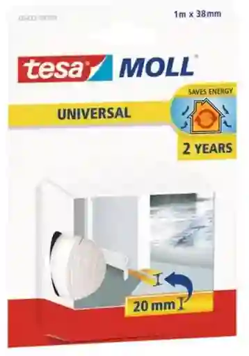Tesa Tesamoll Universal Para Puertas 38 mm x 1 m Blanco