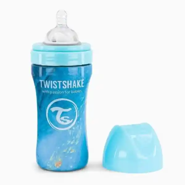 Twistshake Mamadera Acero Anti-Cólico Mármol Azul 330 mL