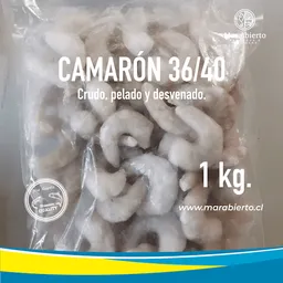 Camarón Premium 36/40 Crudo Pelado y Desvenado