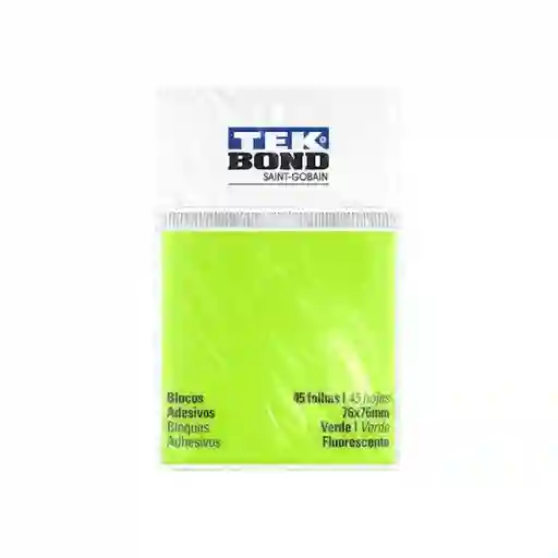 Tekbond Nota Adhesiva Fluorescentes Verde - 76 x 76 mm 45 Hojas
