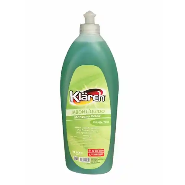 Klaren Jabón Líquido Manzana Verde 1 L