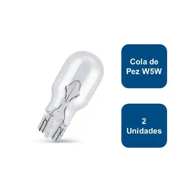 Rukafe Basics Ampolleta 12V Para Automóvil Cola de Pez W5W T10