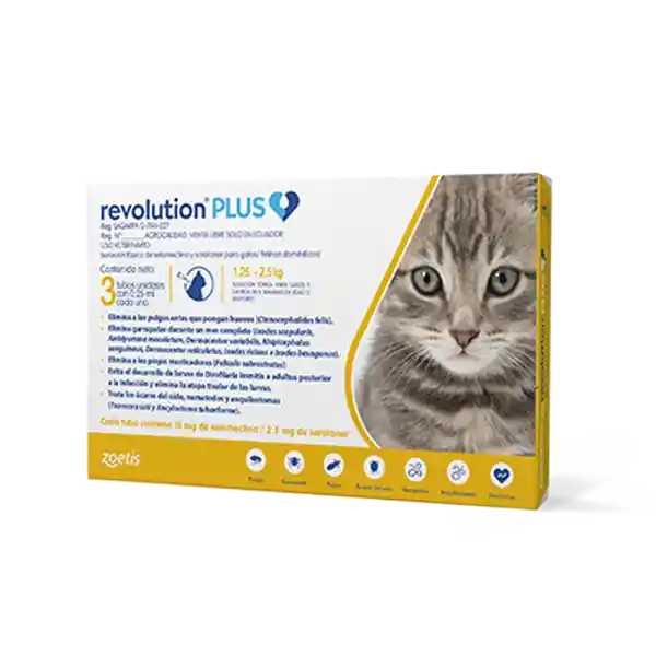 Revolution Plus Antiparasitario Gatos de 1.25 a 2.5 Kg