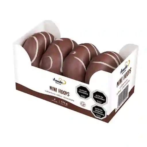 Amada Hoops Mini Cobertura Sabor Chocolate