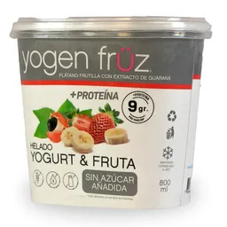 Yogen Fruz Helado con Proteína Sabor a Plátano y Frutilla