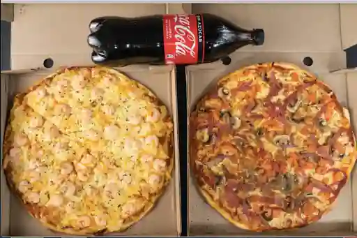 2 Pizzas Familiares + Bebestible