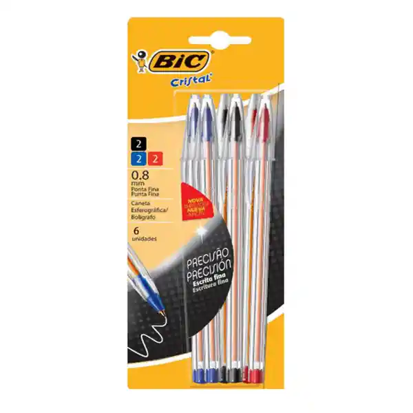 Bic Bolígrafo Pasta Cristal Punta Fina Colores Mixtos (494487)