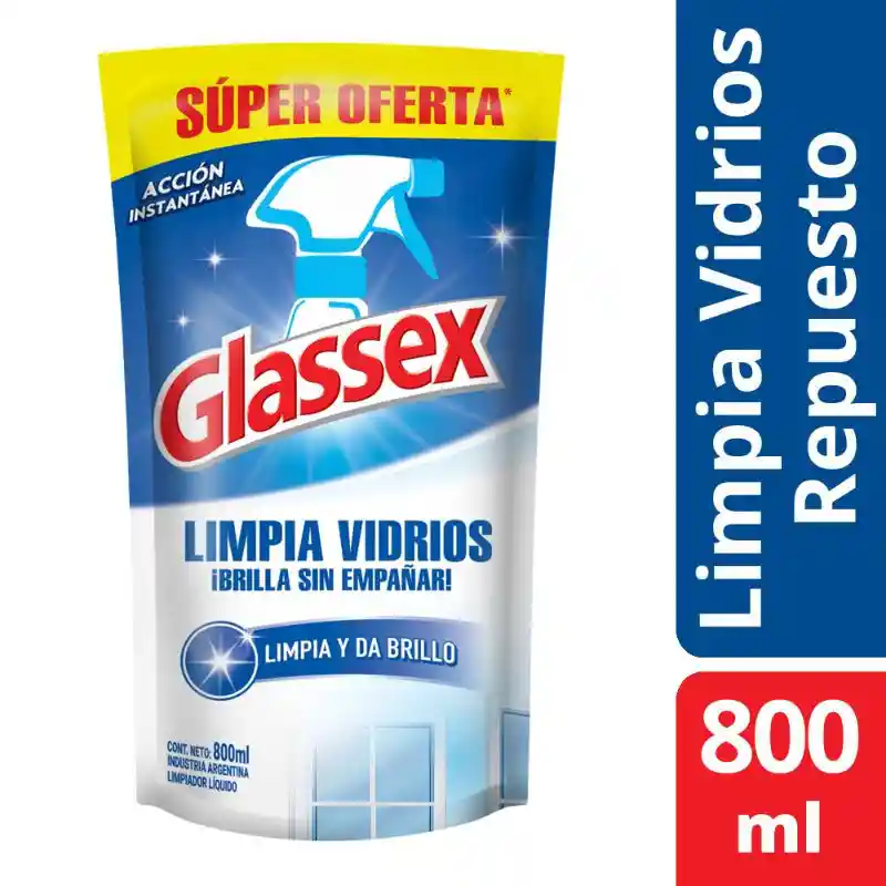 Glassex Limpiavidrios Doypack 800ml