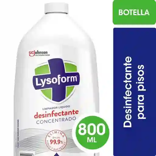 Limpiador Líquido Desinfectante Concentrado Para Pisos Lysoform Lavanda Botella 800ml