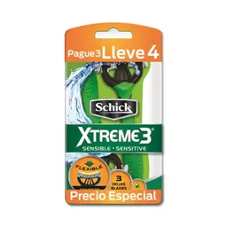 Schick Xtreme Piel Sensible Lleve 4 X3