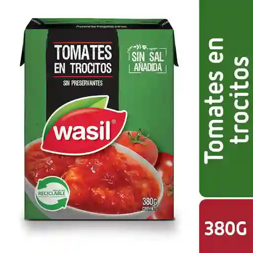 Wasil Tomate en Trocitos sin Sal Añadida