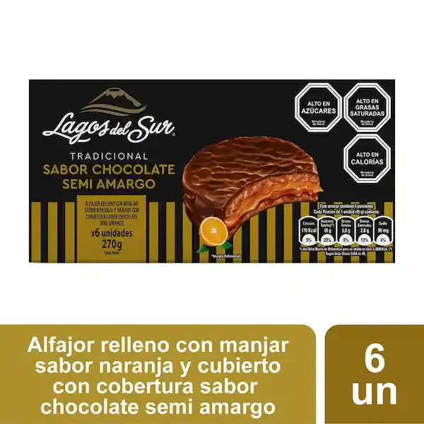 Lagos Del Sur Alfajor Chocolate Semi Amargo