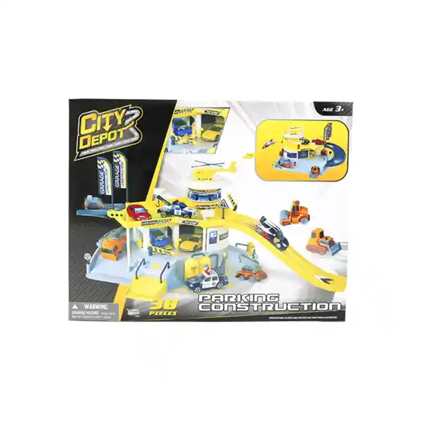 Happy Line Juguete Parking Garage 3 Vehiculos - Construccion