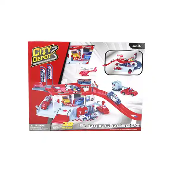 Happy Line Juguete Parking Garage Estacion Bomberos