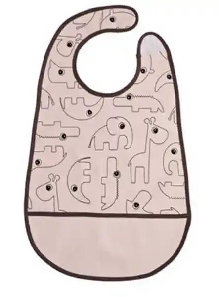 Done By Deer Babero Impermeable Rosa Con Velcro