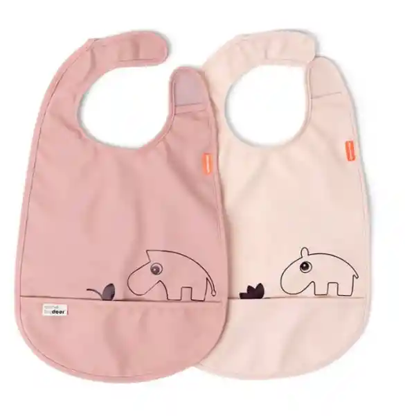 Done By Deer Set de Baberos Deer Friends Rosa