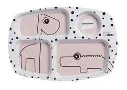 Done By Deer Plato Compartimientos Yummy Dreamy Dots Rosa