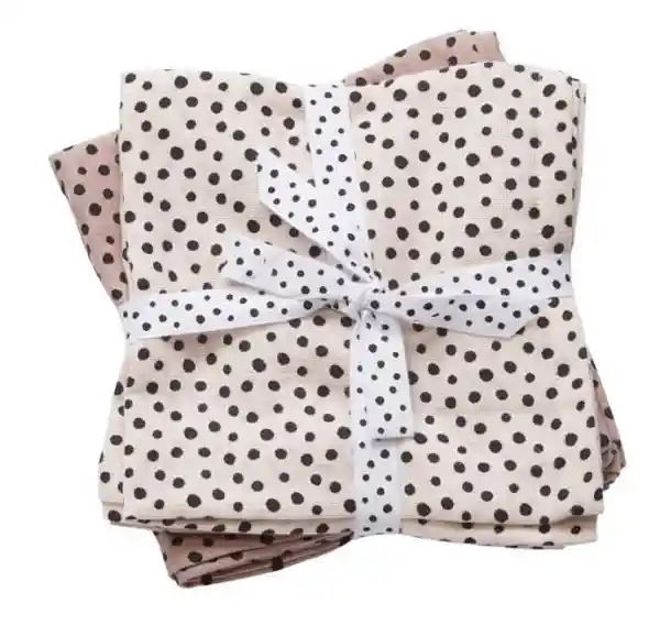 Done By Deer Muselina Happy Dots Rosa 1.20 x 1.20 cm