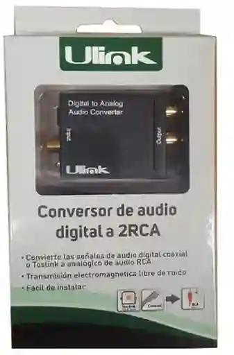 Ulink Conversor de Audio Digital a 2 Rca UL-DGRCA