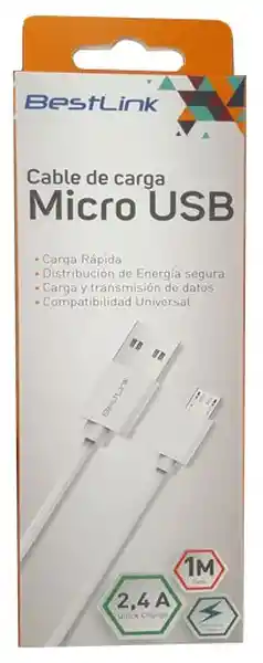 Bestlink Cable Micro 2.4A 1 Metros L-CH0400W