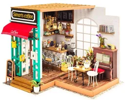 Robotime Rompecabezas 3D Simon'S Coffe Miniature House Led