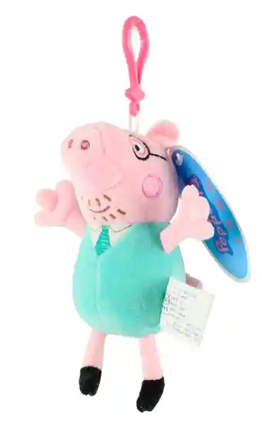 Jazwares Peluche Papá Pig Con Clip Monedero