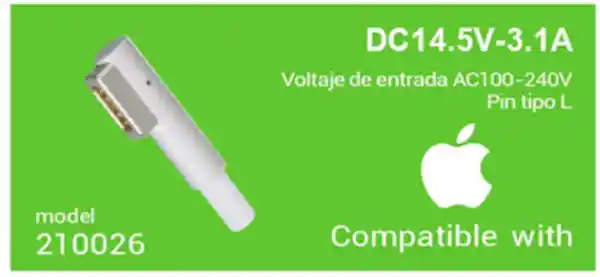 Apple Digilife Cargador Notebook Para 14.5V 3.1A Tipo L 210026