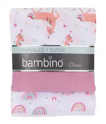 Bambino Pañal Tutos Modern Niña Blanco y Rosa 72 x 72 cm