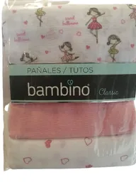 Bambino Pañal Tutos Classic Niña Rosa 72 x 72 cm Texpañ206