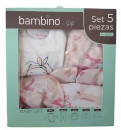 Bambino Set Gift Para Bebe Niña Rosa 0-3 Meses