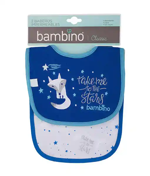 Bambino Babero Impermeables Classic Con Velcro Para Niño Azul