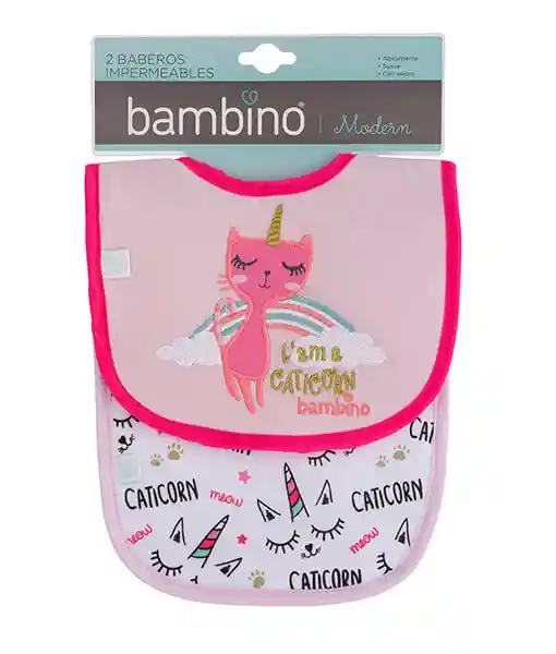 Bambino Babero Impermeables Modern Con Velcro Para Niña Rosa