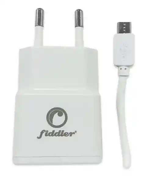 Fiddler Cargador de Pared Usb 2.0 Con Cable Micro Usb 2A Blanco