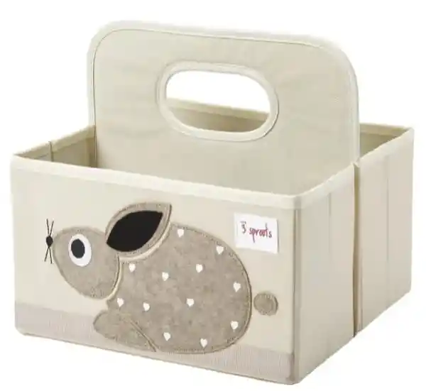 3 Sprouts Organizador Para Pañales Conejo Beige y Gris